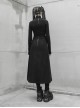 Punk Twill Woven Fabric Hem Webbing Slit Medium Skirts