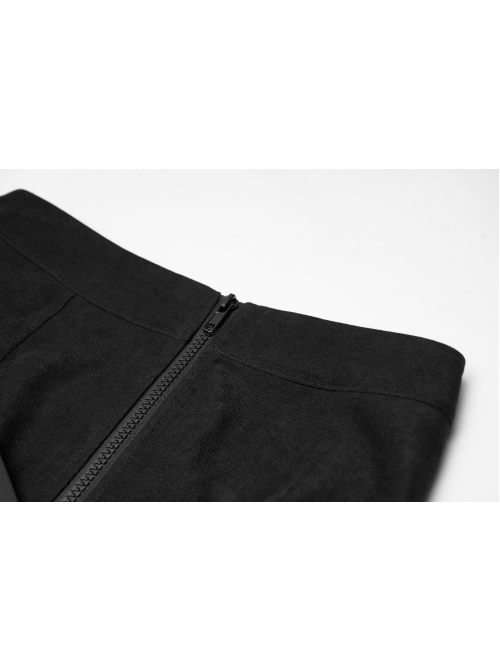 Punk Twill Woven Fabric Hem Webbing Slit Medium Skirts