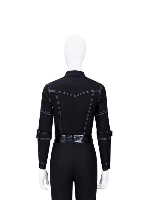 Hawkeye Second Generation Black Widow Yelena Belova Halloween Cosplay Costume Black Denim Shirt