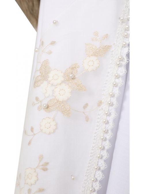 The Witcher Season 2 Princess Ciri Halloween Cosplay Costume White Dress And Brown Long Plush Shawl Set