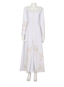 The Witcher Season 2 Princess Ciri Halloween Cosplay Costume White Dress