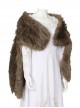 The Witcher Season 2 Princess Ciri Halloween Cosplay Costume Brown Imitation Fur Shawl