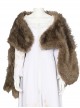 The Witcher Season 2 Princess Ciri Halloween Cosplay Costume Brown Imitation Fur Shawl