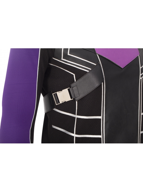 Super Hero Hawkeye Purple Black Battle Suit Halloween Cosplay Costume Set