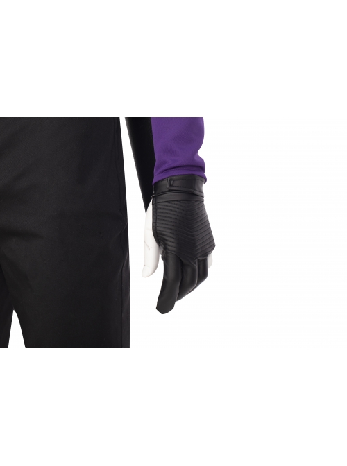 Super Hero Hawkeye Purple Black Battle Suit Halloween Cosplay Costume Set