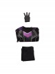 Super Hero Hawkeye Purple Black Battle Suit Halloween Cosplay Costume Set