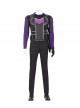 Super Hero Hawkeye Purple Black Battle Suit Halloween Cosplay Costume Set