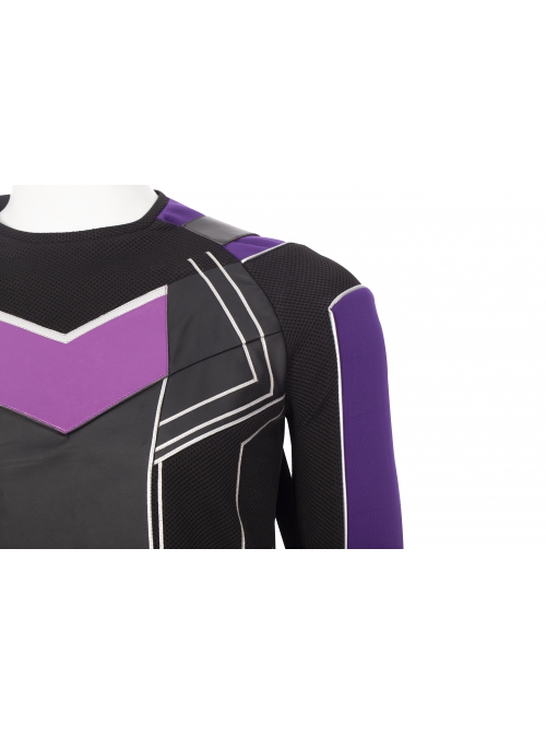 Super Hero Hawkeye Purple Black Battle Suit Halloween Cosplay Costume Set