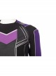 Super Hero Hawkeye Purple Black Battle Suit Halloween Cosplay Costume Set
