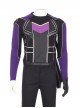 Super Hero Hawkeye Purple Black Battle Suit Halloween Cosplay Costume Long Sleeve Top