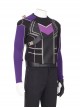 Super Hero Hawkeye Purple Black Battle Suit Halloween Cosplay Costume Long Sleeve Top