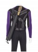 Super Hero Hawkeye Purple Black Battle Suit Halloween Cosplay Costume Long Sleeve Top