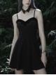 Gothic Dark Bat Fleece Embroidered Sun Suspender Dress