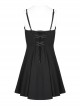 Gothic Dark Bat Fleece Embroidered Sun Suspender Dress