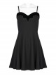 Gothic Dark Bat Fleece Embroidered Sun Suspender Dress