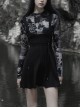 Dark Twill Drape Weave High Waist Cross Strap Decoration Pleated Slip Dress