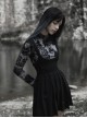 Dark Twill Drape Weave High Waist Cross Strap Decoration Pleated Slip Dress
