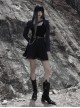 Chiffon Plaid Large-Hole Mesh Stitching V-Word Segmentation Design Sun-Hem Skirt