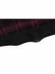 College Style Red Chiffon Plaid Large-Hole Mesh Stitching V-Word Segmentation Design Sun-Hem Skirt