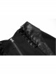 Dark Faux Leather Punk Cross Strap Design Metal Zipper Decoration High Waist Skirt