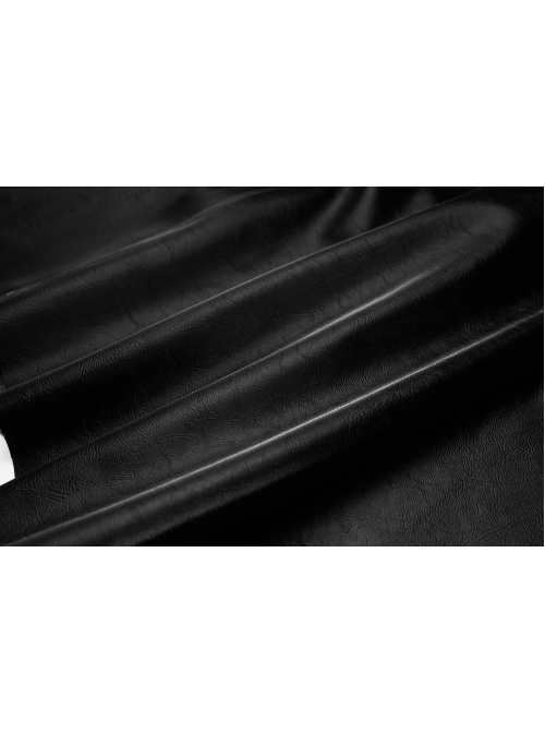 Gothic Black Glossy Cortex Waist Seal Square Hem High Waist Skirt