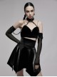 Gothic Black Glossy Cortex Waist Seal Square Hem High Waist Skirt
