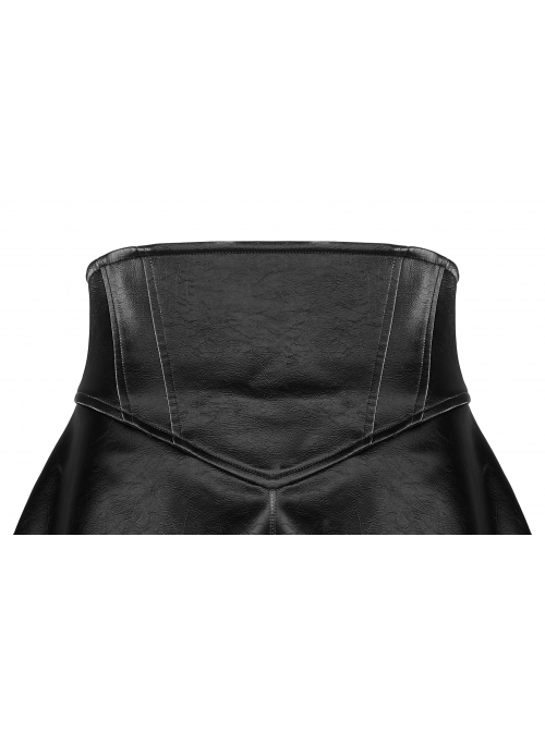 Gothic Black Glossy Cortex Waist Seal Square Hem High Waist Skirt
