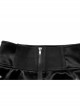 Gothic Black Glossy Cortex Waist Seal Square Hem High Waist Skirt