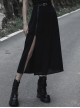 Black Chiffon Fabric Minimalist Thin Two-Wear Zippered Slit Design Half Skirt