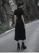 Black Chiffon Fabric Minimalist Thin Two-Wear Zippered Slit Design Half Skirt