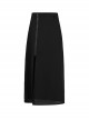 Black Chiffon Fabric Minimalist Thin Two-Wear Zippered Slit Design Half Skirt