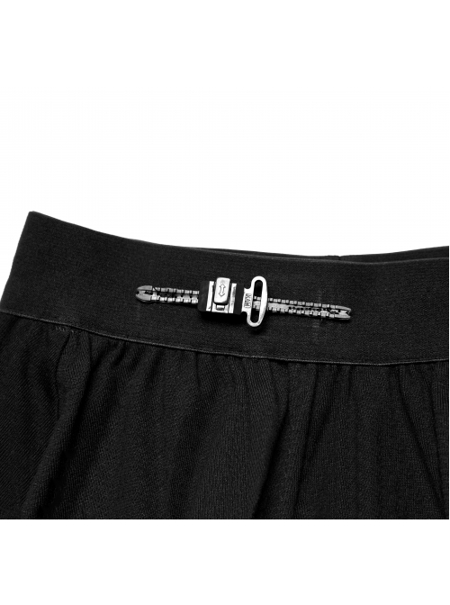 Knitted Raw Edge Black Rubber Buckle Decoration Irregular Bat Hem Long Skirt