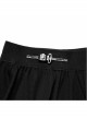 Knitted Raw Edge Black Rubber Buckle Decoration Irregular Bat Hem Long Skirt