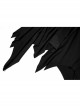Knitted Raw Edge Black Rubber Buckle Decoration Irregular Bat Hem Long Skirt