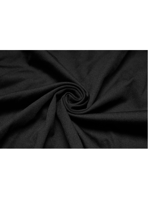 Knitted Raw Edge Black Rubber Buckle Decoration Irregular Bat Hem Long Skirt