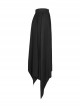 Knitted Raw Edge Black Rubber Buckle Decoration Irregular Bat Hem Long Skirt