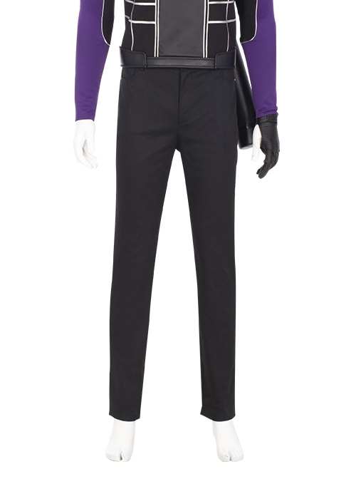 Super Hero Hawkeye Purple Black Battle Suit Halloween Cosplay Costume Black Pants