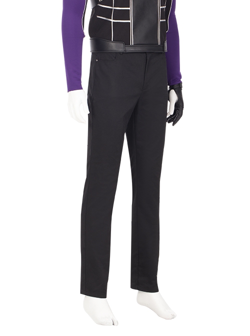 Super Hero Hawkeye Purple Black Battle Suit Halloween Cosplay Costume Black Pants