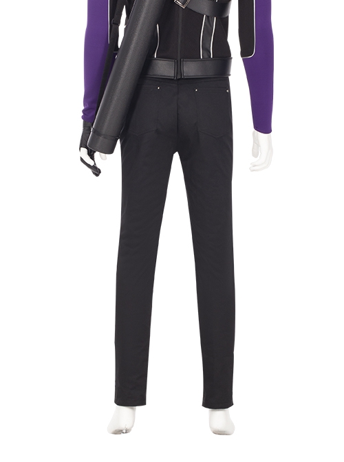 Super Hero Hawkeye Purple Black Battle Suit Halloween Cosplay Costume Black Pants