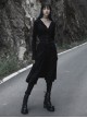 Black Functional Double Breasted Stretch Tie Rope Knit Belt