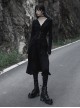 Black Functional Double Breasted Stretch Tie Rope Knit Belt