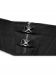 Black Functional Double Breasted Stretch Tie Rope Knit Belt