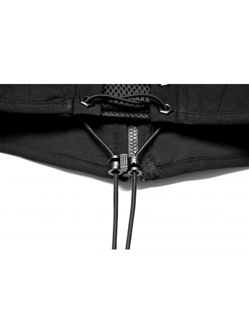 Black Functional Double Breasted Stretch Tie Rope Knit Belt