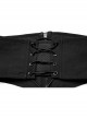 Black Functional Double Breasted Stretch Tie Rope Knit Belt