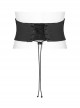 Grey Fabric With Black Functional Double Breasted Stretch Tie Rope Knit Belt