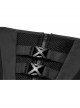 Grey Fabric With Black Functional Double Breasted Stretch Tie Rope Knit Belt