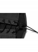 Grey Fabric With Black Functional Double Breasted Stretch Tie Rope Knit Belt