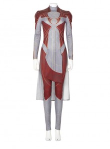 Movie Eternals Makkari Red Gray Battle Suit Halloween Cosplay Costume Bodysuit