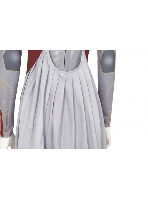 Movie Eternals Makkari Red Gray Battle Suit Halloween Cosplay Costume Bodysuit