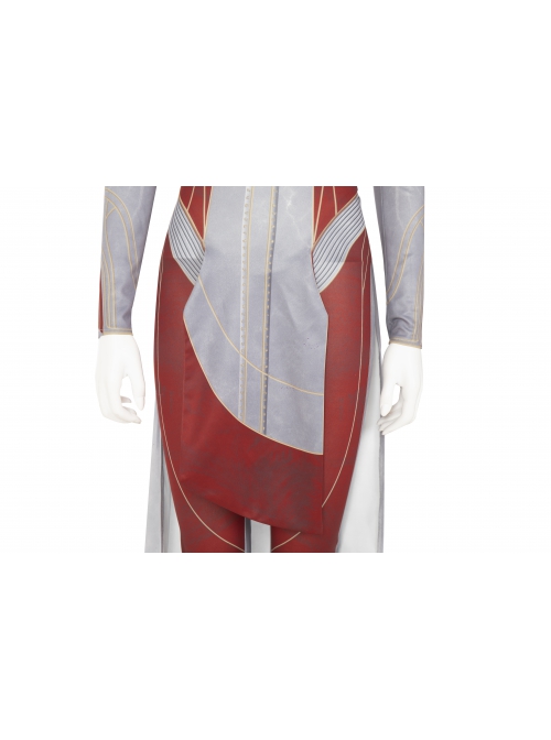 Movie Eternals Makkari Red Gray Battle Suit Halloween Cosplay Costume Bodysuit